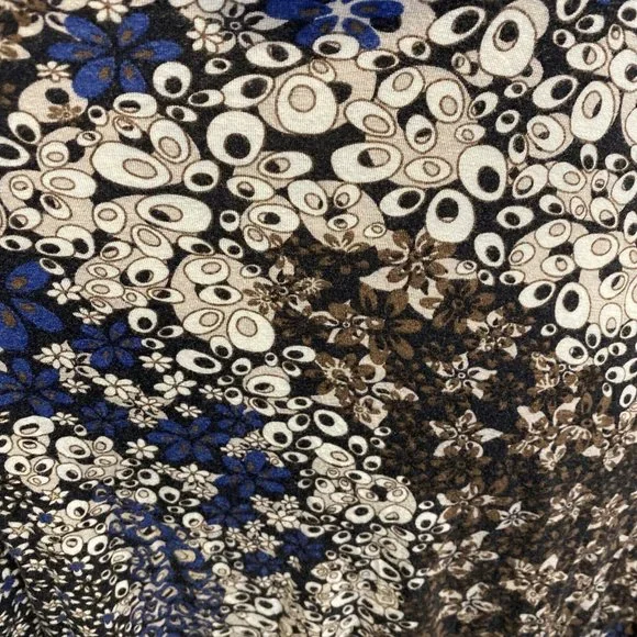 - Vintage Rinascimento Retro Blue & Brown Floral Print Dress - Picture 11 of 12